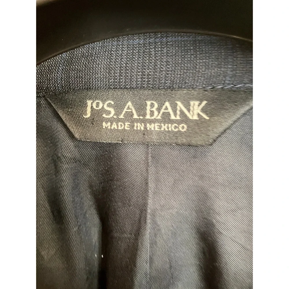 Jos. A. Bank Mens 50R Wool Suit Charcoal Grey Windowpane Pleated Cuffed 10820N